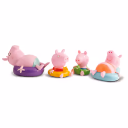IMC Toys Peppa Pig - 4 Figurines de Bain, 1,5 an(s), Peppa Pig, Multicolore, Plastique