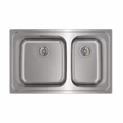 Teka Classic 2C 80, Evier à poser, Rectangulaire, Acier inoxydable, Acier inoxydable, 2 bols, Rectangulaire