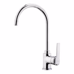 Teka 5399512, Vers le bas, Chrome, Métal, Poignées de levier, Unique, 3/8"