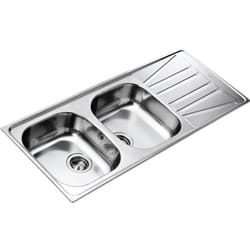 Teka - vier 2 cuves 1 égouttoir Basico inox toile micro-structuré