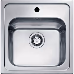 Teka ELINE 1C, Evier à poser, Carré, Acier inoxydable, Acier inoxydable, 1 bols, Carré