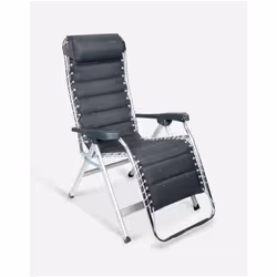 Crespo AL-232, 130 kg, Chaise longue de camping, 4 pieds, 8,1 kg, Textile, Noir