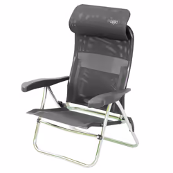 Crespo AL-205C, 110 kg, Chaise longue de camping, 4 pieds, 3,1 kg, Aluminium, Fibre, Gris