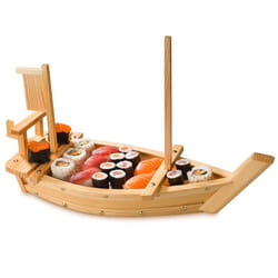 Plateau de Présentation Bateau pour Sushi L 50 à 70 cm - Pujadas - Bois Clair - l200- L500- P1- h310- Bambou