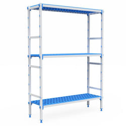Rayonnage Aluminium 3 Niveaux Compatible Bac GN 2/3 -  L 715 à 1950 mm - Pujadas - l1- L715- P385- h1750- Acier Inoxydable