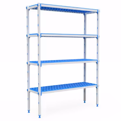 Rayonnage Aluminium 4 Niveaux Compatible Bac GN 2/3 - L 715 à 1950 mm - Pujadas - l1- L715- P385- h1750- Aluminium