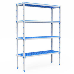 Rayonnage Aluminium 4 Niveaux Compatible Bac GN 2/3 -  L 715 à 1950 mm - Pujadas - l1- L715- P385- h1750- Aluminium