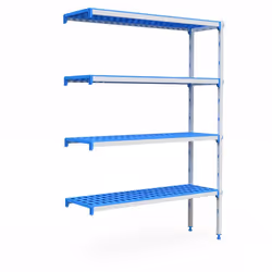 Rayonnage en Angle 4 Niveaux Profondeur 385 mm - L 685 à 1920 mm - Pujadas - l1- L685- P385- h1750- Aluminium