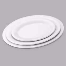 Assiette Mélamine Ovale Blanche 243 à 342 cm - Pujadas - Blanc - l1- L1- P1- h1- Mélaminé