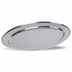 Plateau de Service Ovale en Inox Brillant 25 à 50 cm - Pujadas - l175- L250- P1- h1- Inox