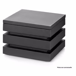 Cube en Noir Bois Cubic® avec Couvercle - Pujadas - Noir - l1- L1- P1- h1- DM laquée