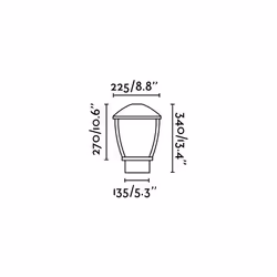 Faro 75001 éclairage extérieur Piedestal extérieur/Lampadaire E27 15 W