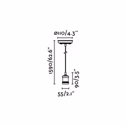 Faro 64137 éclairage en suspension E27 60 W Or