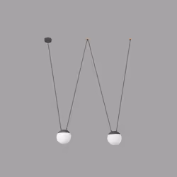 Faro 28376-2L, Gris, Verre, Métal, IP20, I, 2 ampoule(s), E27