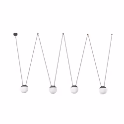 Faro 28376-4L, Gris, Verre, Métal, IP20, I, 4 ampoule(s), E27