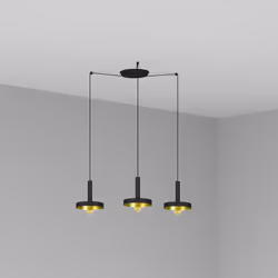Faro 20160-3L, Noir, Or, Acier, IP20, II, E27, 15 W