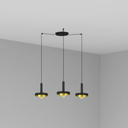 Faro 20160-3L éclairage en suspension E27 15 W Noir, Or