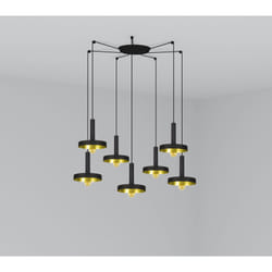 Faro 20160-7L éclairage en suspension E27 15 W Noir, Or