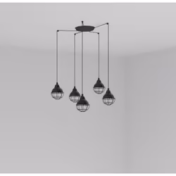 Faro 62802-5L, Noir, Acier, IP20, I, E27, 15 W