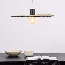 Suspension - Faro - COSTAS - Rotin noir mat - Ø600 mm - E27 - Intérieur