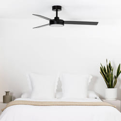 Ventilateur de plafond - Faro - BARTH - Noir - 3 pales - Lumière LED intégrée