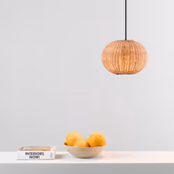 Suspension - FARO - HAKA - Rotin noir - 25 cm - E27 - 2700K