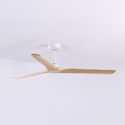 Ventilateur de plafond - FARO - Heywood - 3 pâles - Acier et Bois - Ø132cm Blanc
