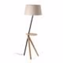 Lampadaire - FARO - TREEWOOD - Frêne - Abat-jour beige - Style scandinave moderne