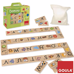 Diset Domino Alphabet, unisexe, Bois, Bois, Multicolore, 01-01-2013, CE, 425 g