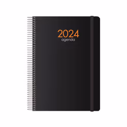 DOHE 11622-2024, Journal intime, Noir, Monochromatique, 160 feuilles, 70 g/m², Blanc