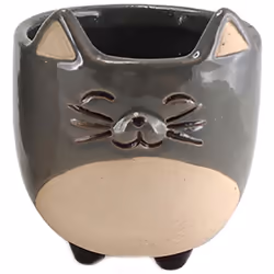 Petit cache pot Chat En céramique Dimensions : Hauteur 12.5 cm x Diamètre 10.5 cm Ce petit cache-pot chat va bien au-delà de  ...