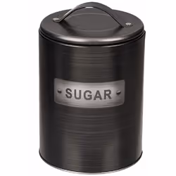 Boîte à sucre cylindrique en métal Matière : Métal Dimensions : Hauteur 14,5 cm x Diamètre 11 cm Cette boîte à sucre cylindri ...