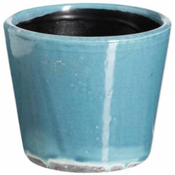 Ixia - Cache-pot azur en céramique vieillie