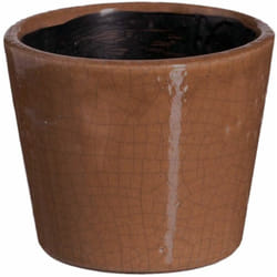Ixia - Cache-pot Ocre en céramique vieillie