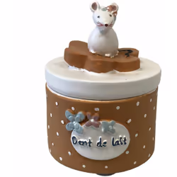 Petite boite à dents de lait Résine Dim : Hauteur 6 cm - Diamètre 5 cm