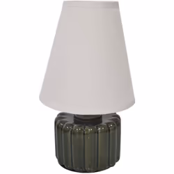 Lampe en céramique 26 cm En céramique Dimensions : Hauteur 26 cm x Diamètre 15 cm Ampoule E14 non incluse Fonctionne sur sect ...