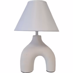 Lampe en céramique beige et blanche 33.5 cm En céramique Dimensions : Hauteur 33.5 cm x Diamètre 22 cm Longueur du câble 140 ...