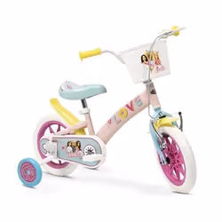 Vélo pour enfants - TOIMSA - Barbie Love - 3 à 5 ans - Stabilisateurs - Rose et Jaune