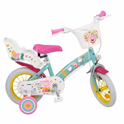 Vélo 12 - PEPPA PIG - Rose - Chaise pour poignet - Capuchon avant - Pour enfants de 3 à 6 ans