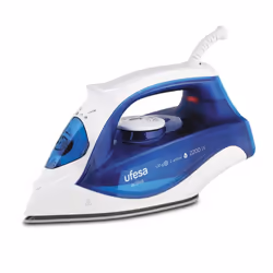 Ufesa PV1500C, Fer à repasser à sec ou à vapeur, Semelle en céramique, 1,8 m, 100 g/min, Bleu, Blanc, 25 g/min