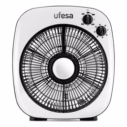 Ufesa BF5030, Ventilateur à lame domestique, Noir, Blanc, Sol, Table, 25 cm, Secteur, 50 W