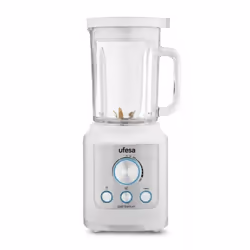 Ufesa Opal Titanium, Mélangeur de table, 1,8 L, Pileur de glace, 1800 W, Blanc