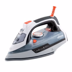Ufesa PV3285, Fer à repasser à sec ou à vapeur, Semelle en céramique, 1,9 m, Noir, Gris, Blanc, 30 g/min, 0,33 L