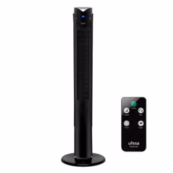 Ufesa TW1600, Ventilateur vertical domestique, Noir, Sol, Remote, Tactile, 12 h, LED