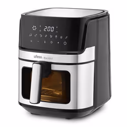 Ufesa 72805716 friteuse Unique 6,5 L Autonome Friteuse d’air chaud Noir, Acier inoxydable