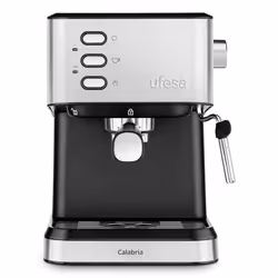 Ufesa Calàbria, Machine à expresso, 1,5 L, Café moulu, 1050 W, Noir, Acier inoxydable