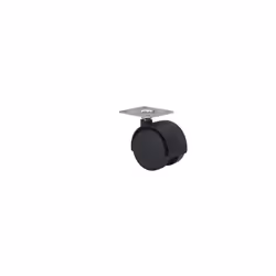 La roulette double en plastique noir 1-0241 de 45 mm avec plaque galvanisée est un accessoire polyvalent et durable, idéal po ...