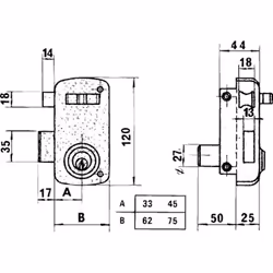 Lock Sobr. 70x45mm 5056ahe70i H.esm Pic/pal Izq Lince