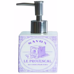 Distributeur à savon liquide Provence En céramique et Plastique Dim : 7.5 x 7.5 x 13.7 cm