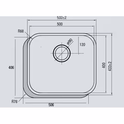 CATA CB 50-40 Evier à poser Rectangulaire Acier inoxydable